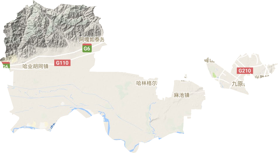 九原区地形地图