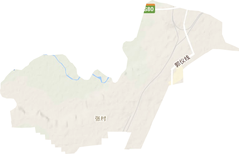 张村街道地形地图