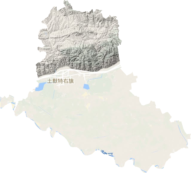 土默特右旗地形地图