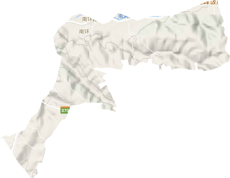 南环路街道地形地图