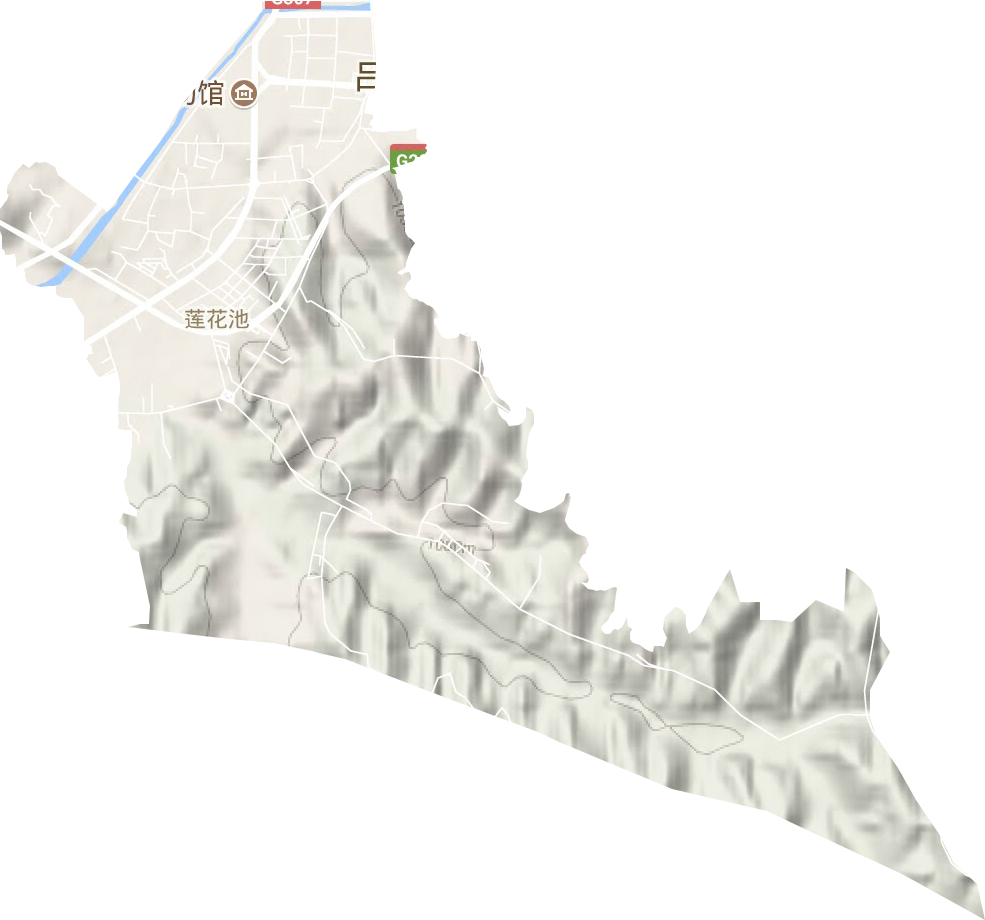 莲花池街道地形地图