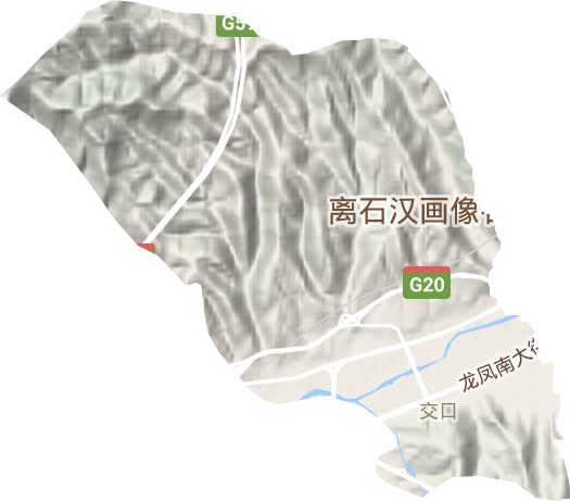 交口街道地形地图