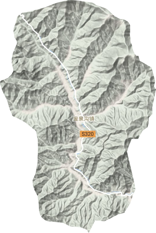 庞泉沟镇地形地图