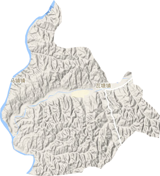 瓦塘镇地形地图