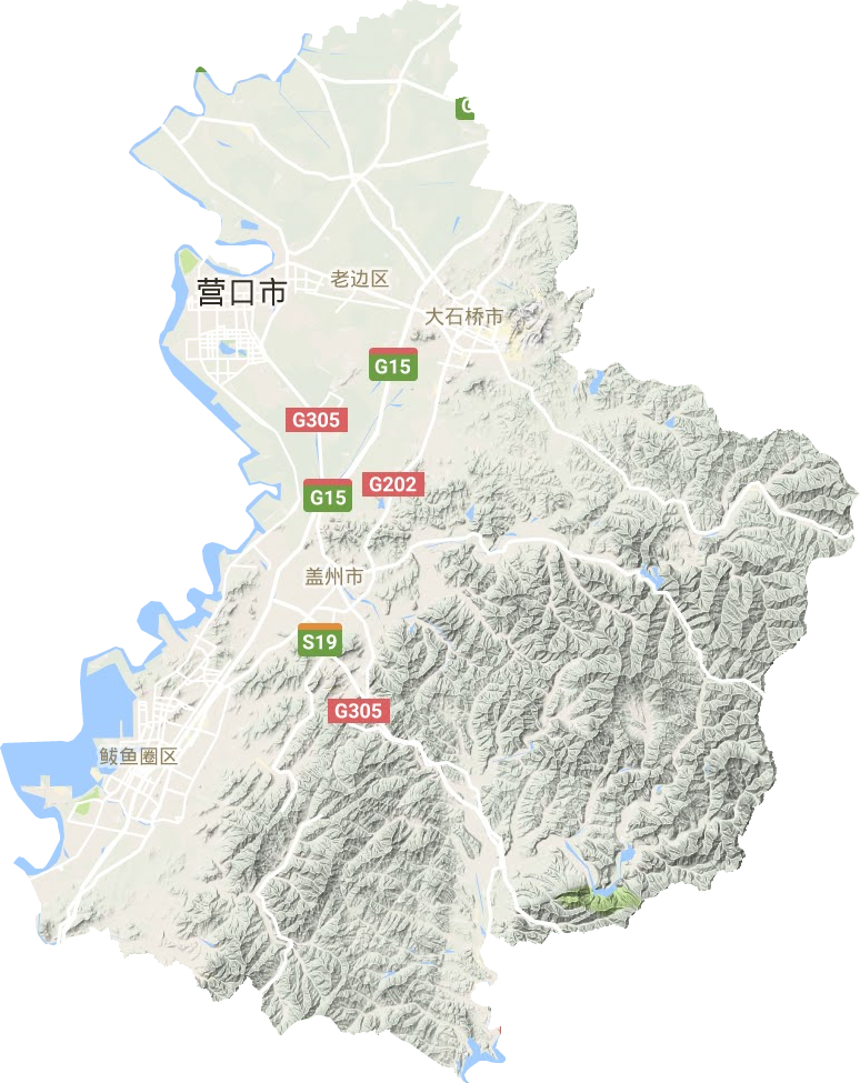 营口市地形地图