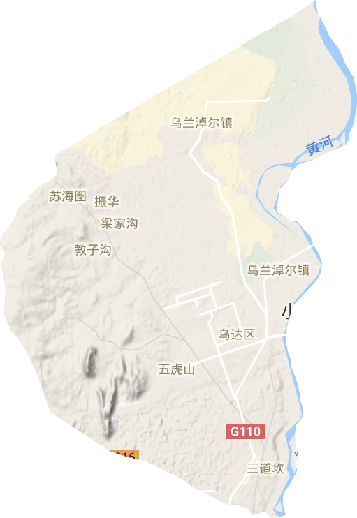 乌达区地形地图