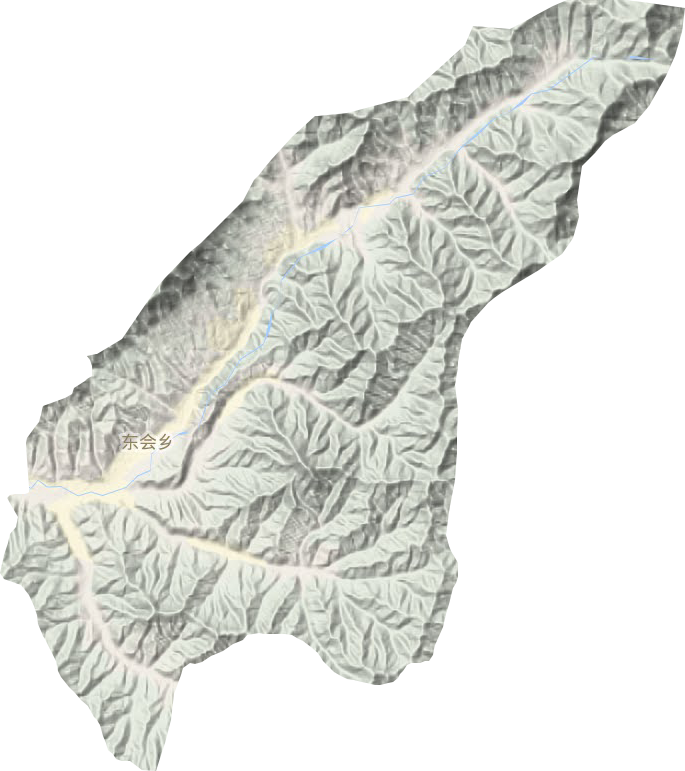 东会乡地形地图