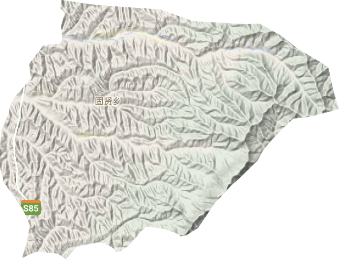 固贤乡地形地图