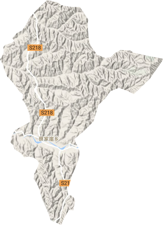 蔡家崖乡地形地图