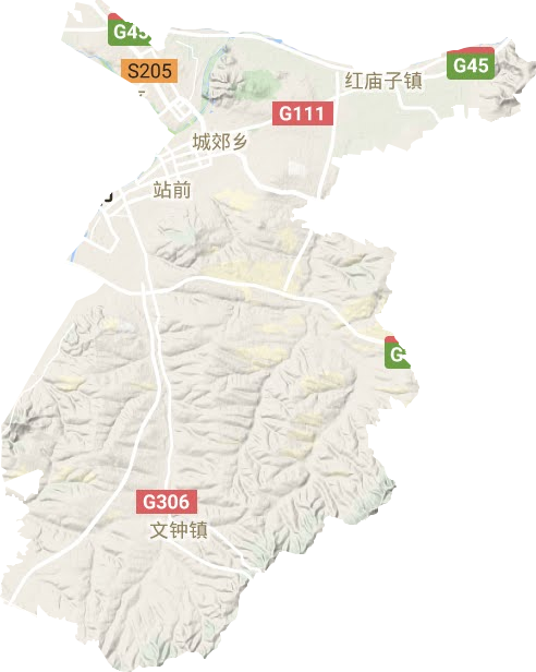 红山区地形地图