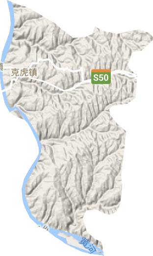 克虎镇地形地图