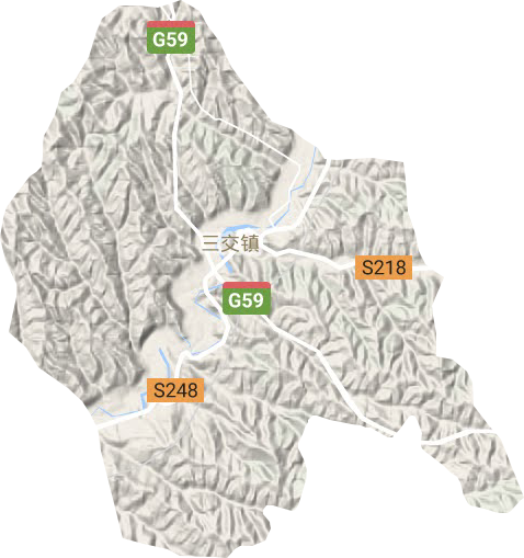 三交镇地形地图