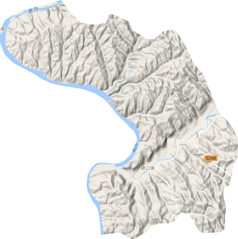 碛口镇地形地图