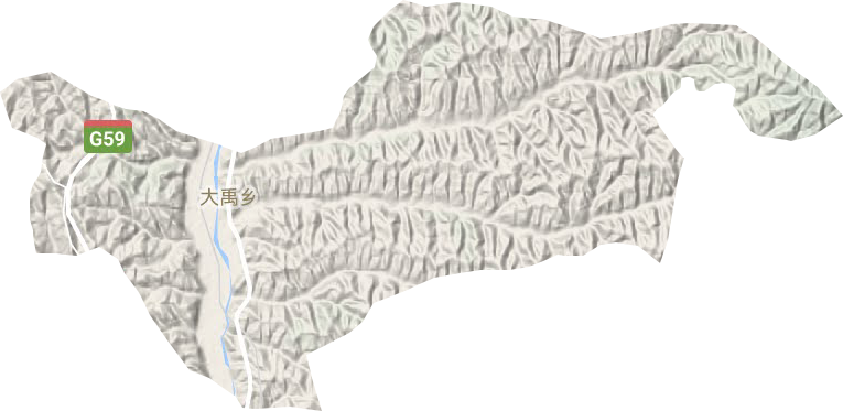 大禹乡地形地图