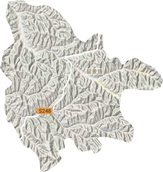 留誉镇地形地图