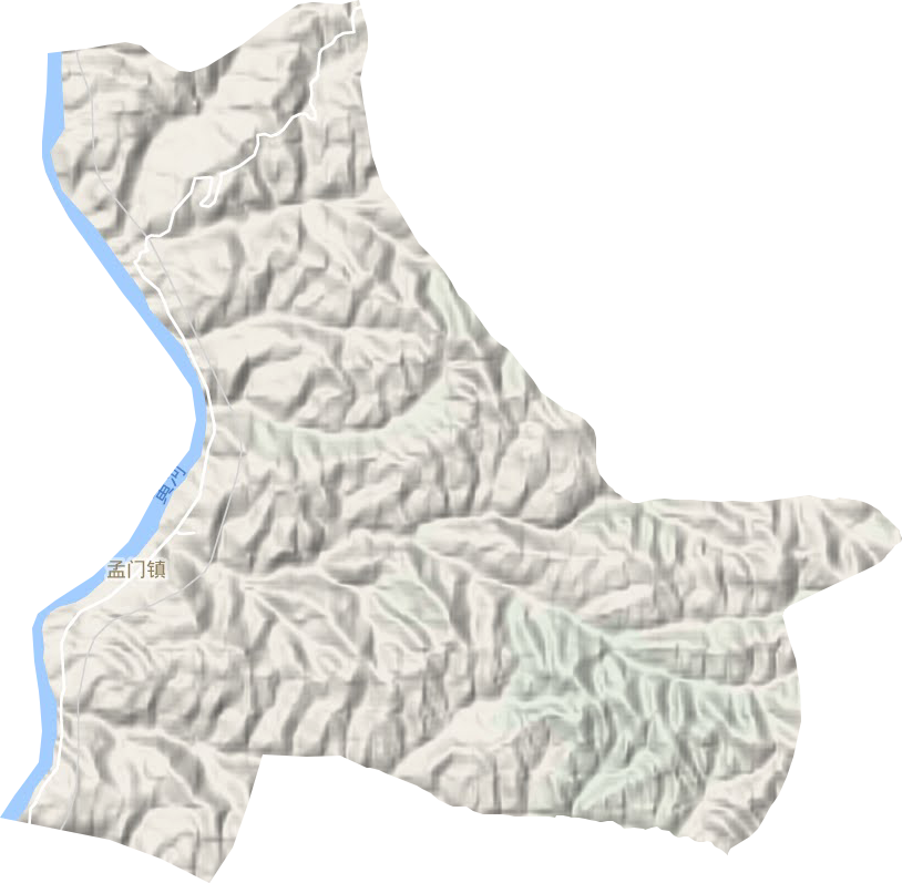 孟门镇地形地图