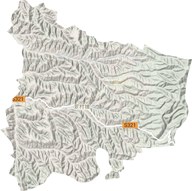 罗村镇地形地图