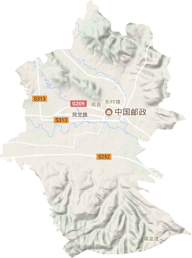 东村镇地形地图