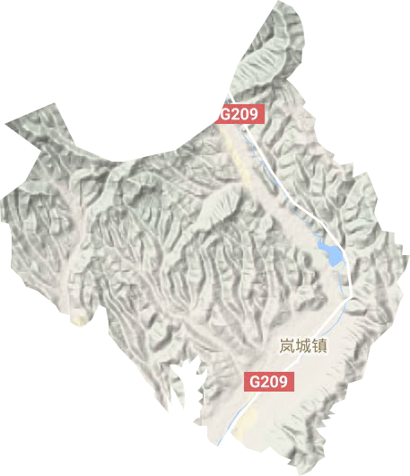 岚城镇地形地图