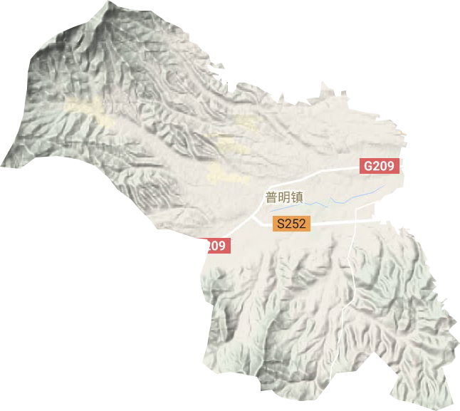 普明镇地形地图