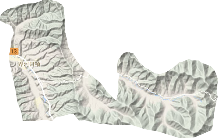 界河口镇地形地图