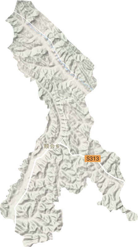 顺会乡地形地图
