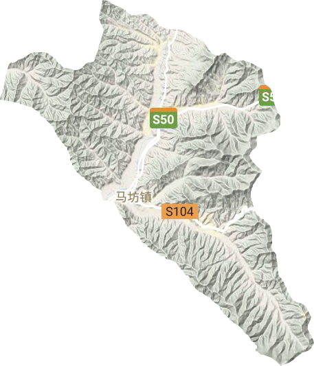 马坊镇地形地图