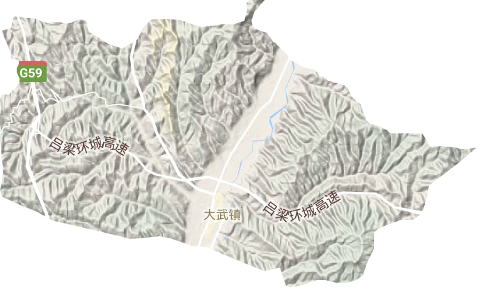 大武镇地形地图