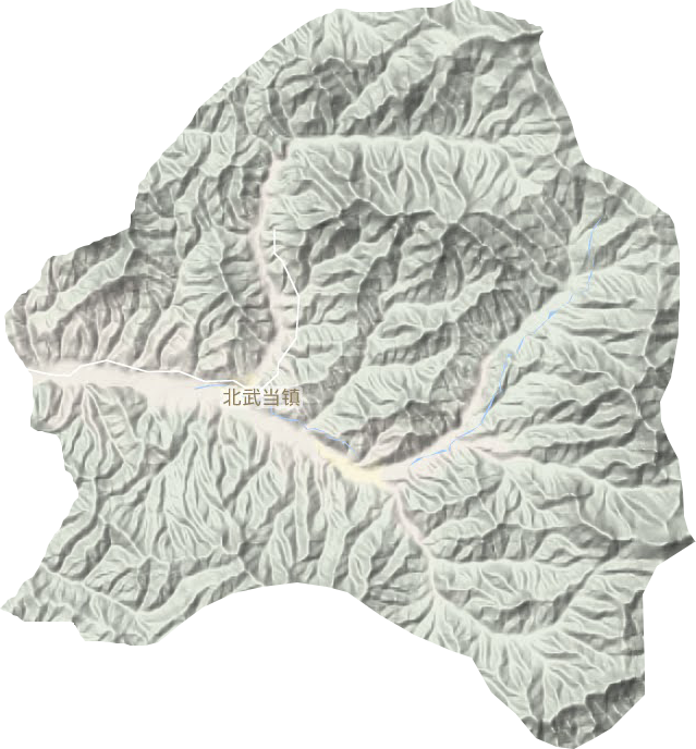 北武当镇地形地图