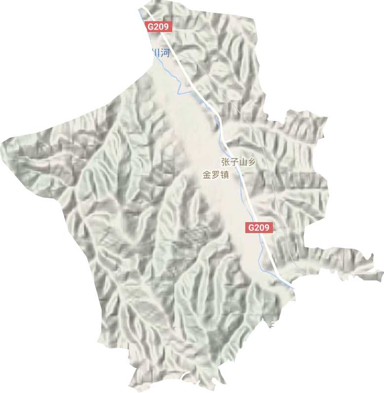 金罗镇地形地图