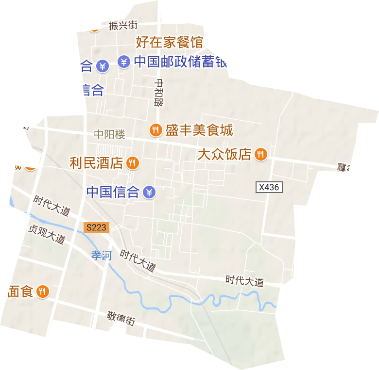 中阳楼街道地形地图