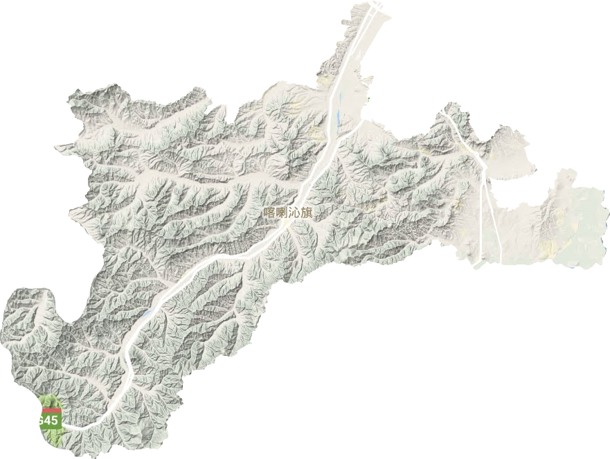 喀喇沁旗地形地图