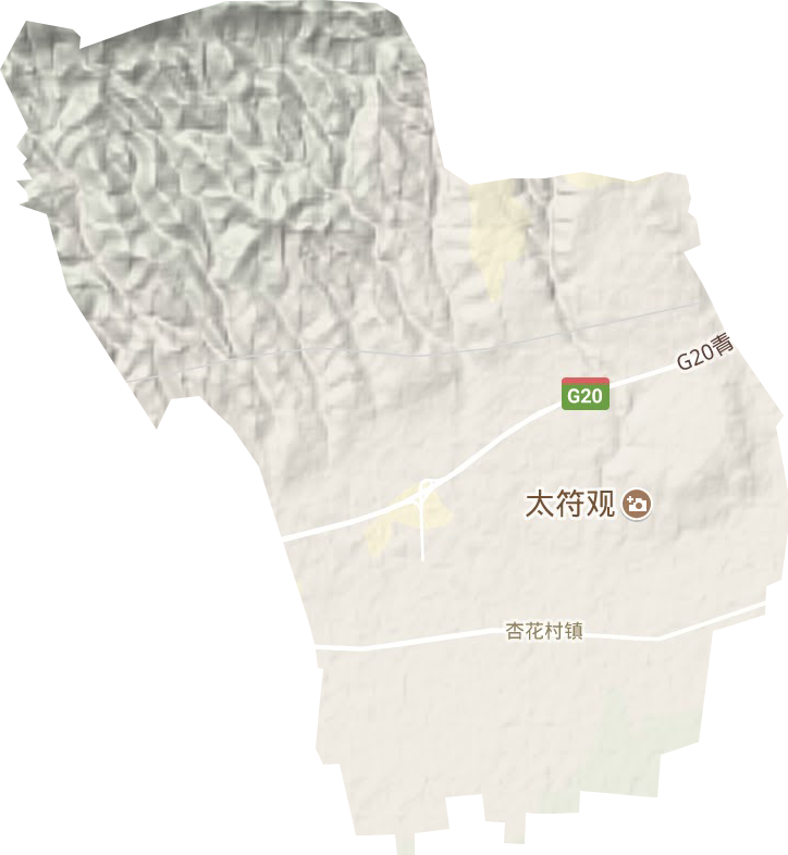 杏花村镇地形地图
