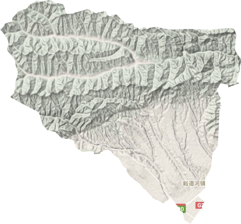 峪道河镇地形地图