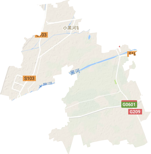 小黑河镇地形地图