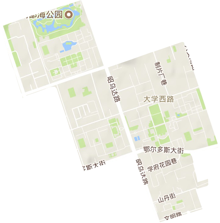 大学西路街道地形地图