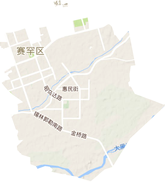 昭乌达路街道地形地图