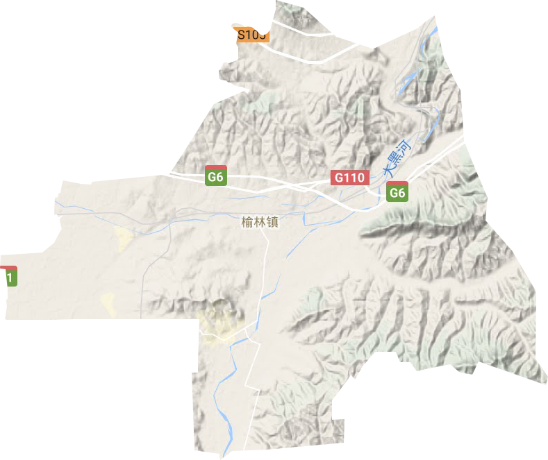 榆林镇地形地图