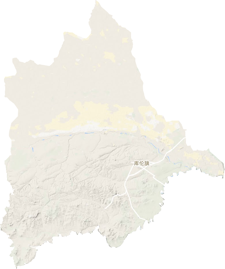 库伦旗地形地图
