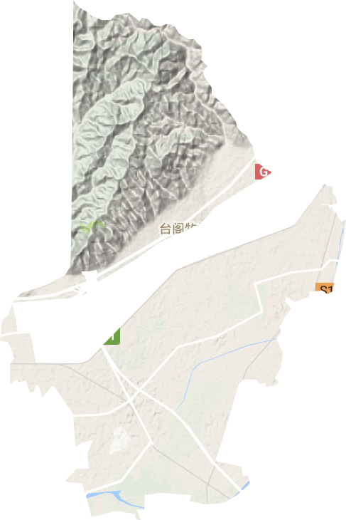 台阁牧镇地形地图