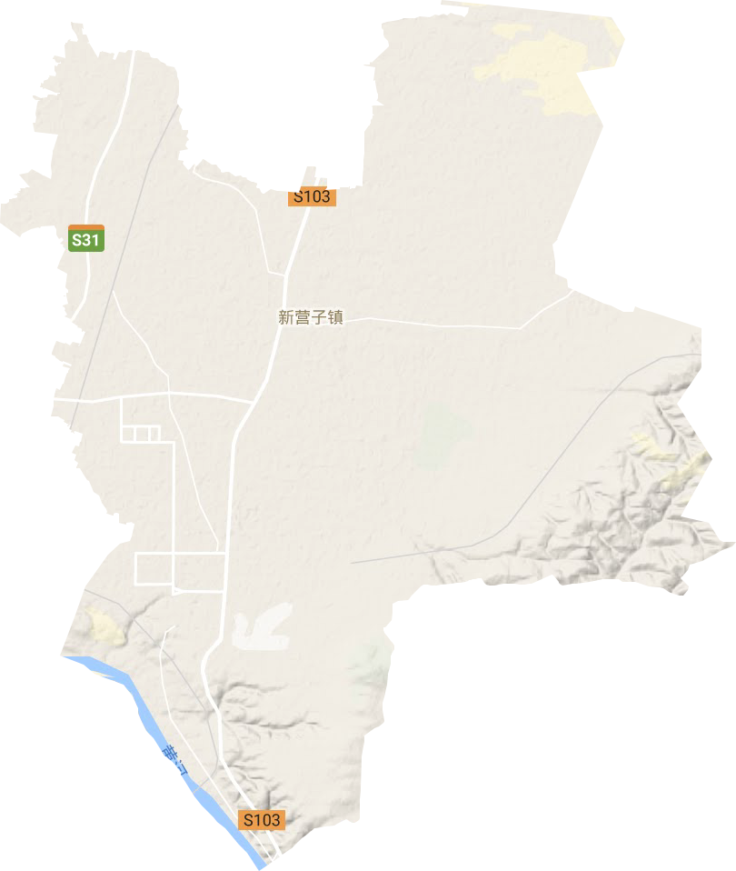 新营子镇地形地图