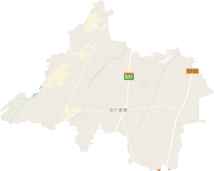伍什家镇地形地图