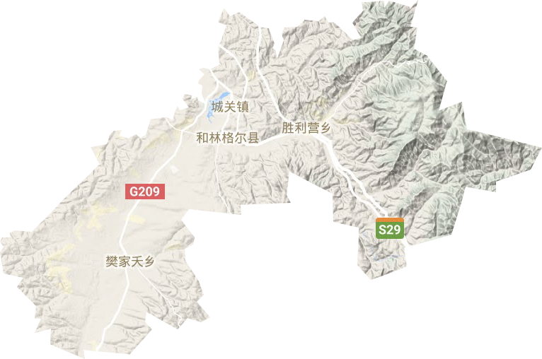 城关镇地形地图