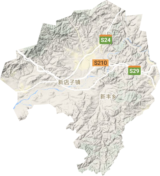 新店子镇地形地图