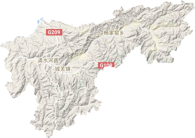 城关镇地形地图
