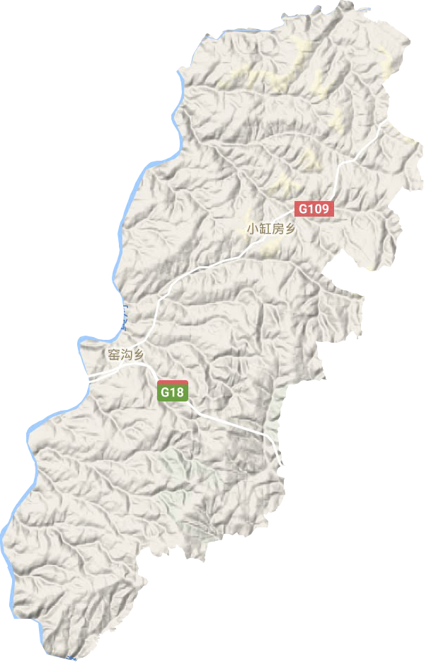 窑沟乡地形地图