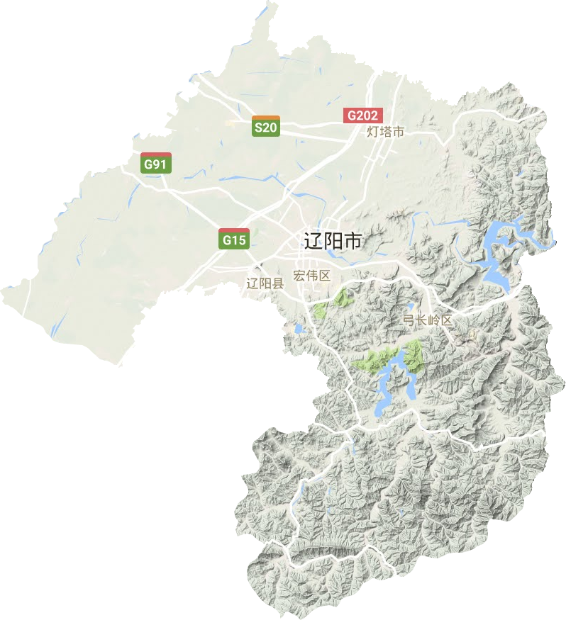 辽阳市地形地图