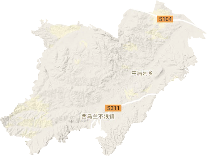 西乌兰不浪镇地形地图