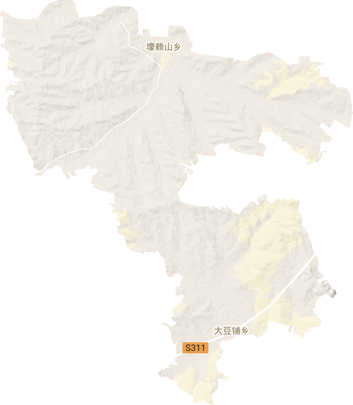 耗赖山乡地形地图