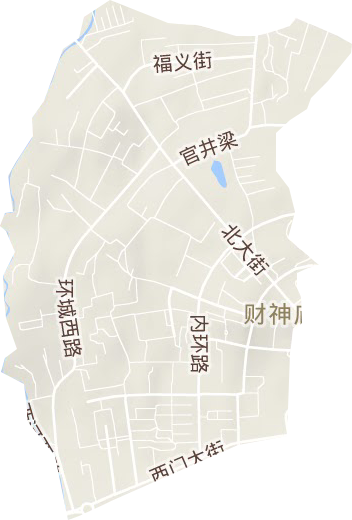 财神庙街道地形地图